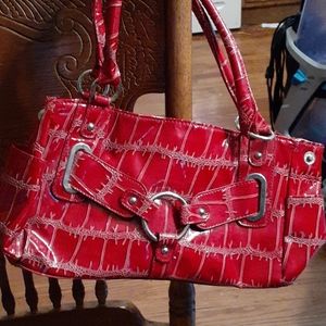 Red leather purse